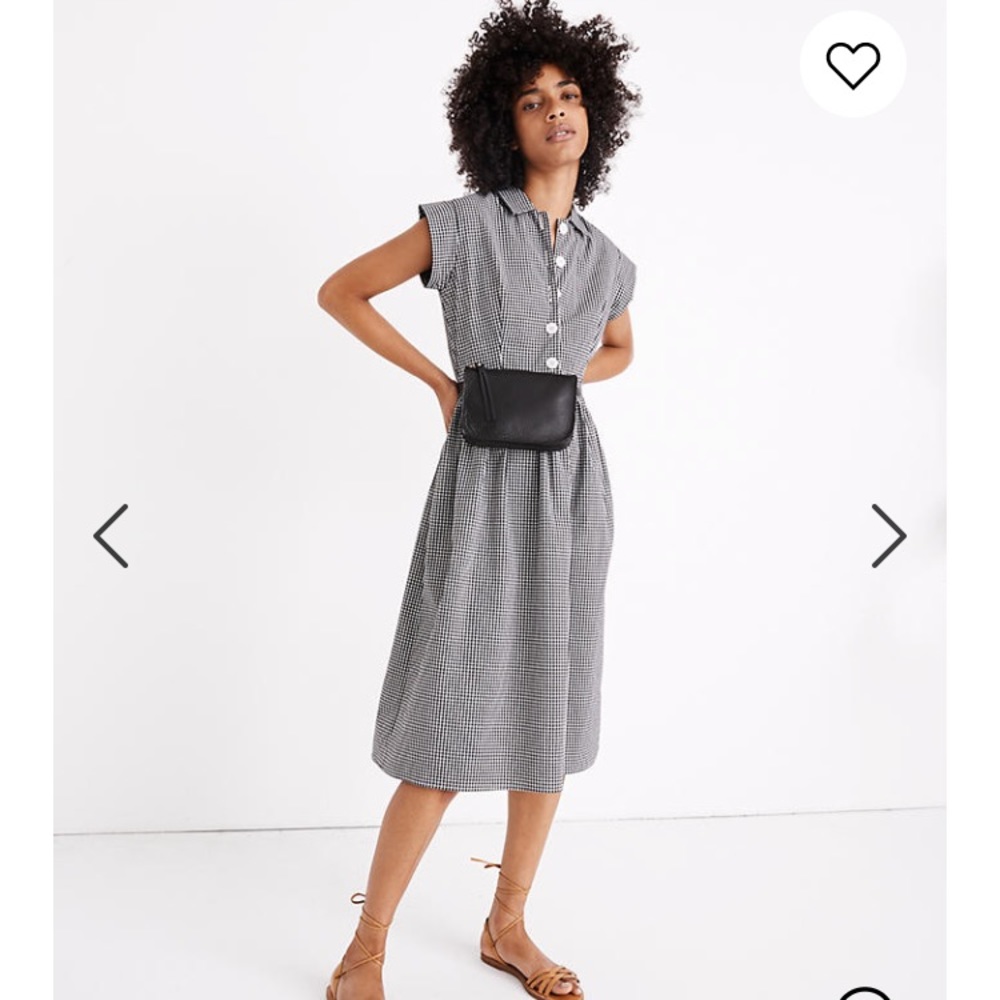 Christy Dawn x Madewell navy gingham piper dress M
